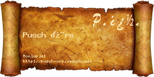 Pusch Örs névjegykártya